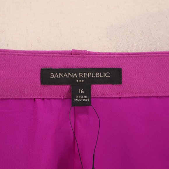 NWT BANANA REPUBLIC FACTORY Linen Blend Mini Skirt in Dark Magenta Size 16 - Picture 6 of 9